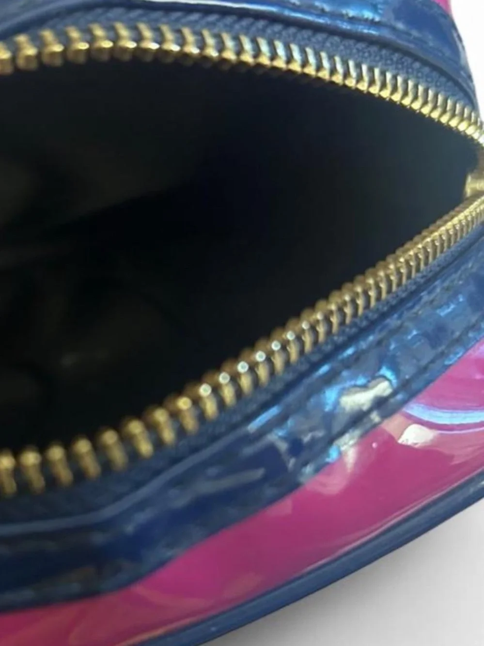 Tory Burch Pink & Navy Patent Cosmetic Case